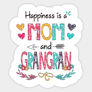 Happiness Is A Mom And Grangran Wildflower Happy Mother's Day Sticker